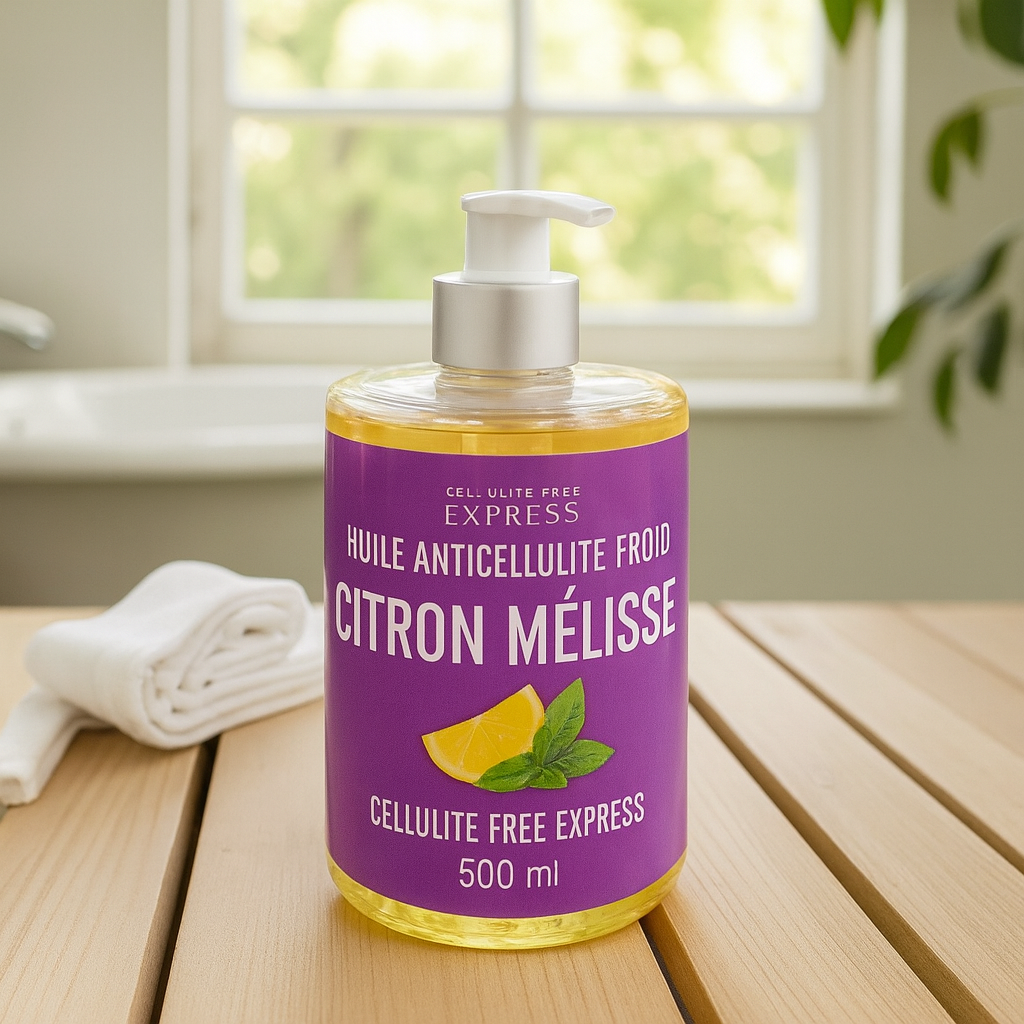 Cellulite Free Express – Huile Anticellulite Froide Citron & Mélisse 500ml