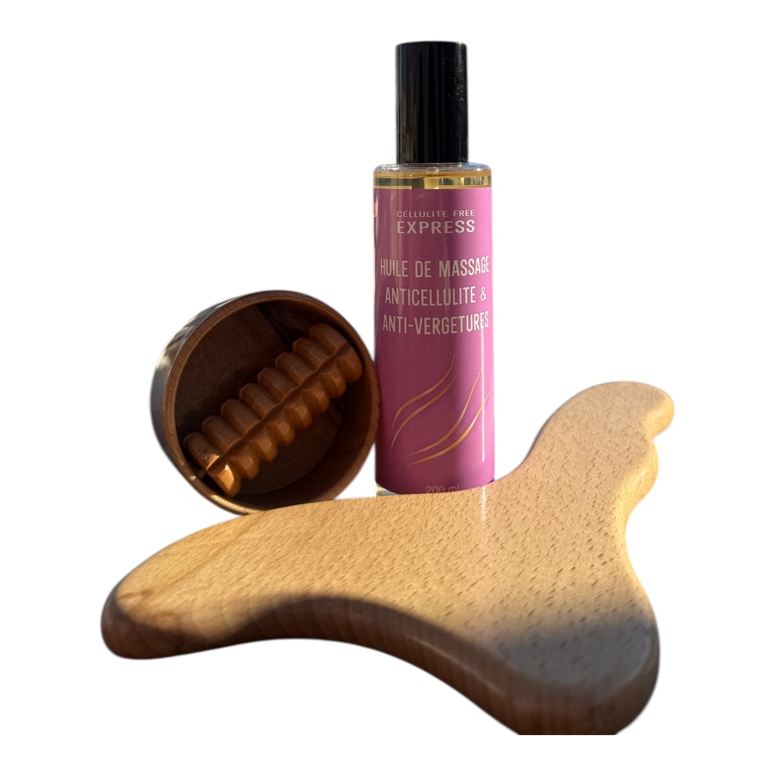 PACK COMPLET ANTI-CELLULITE & ANTI-VERGETURES Huile de Massage + Ventouse Professionnelle + Planche de Lissage