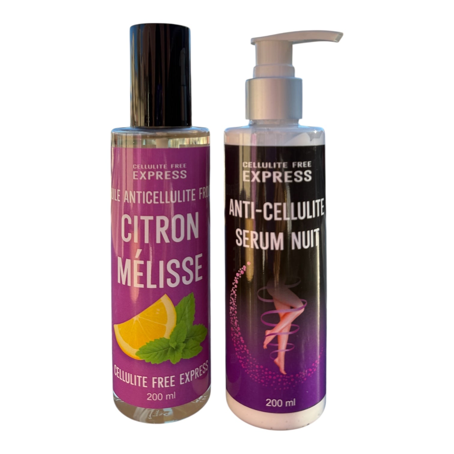 PACK NUIT ANTI-CELLULITE – SÉRUM + HUILE FROIDE CITRON & MÉLISSE