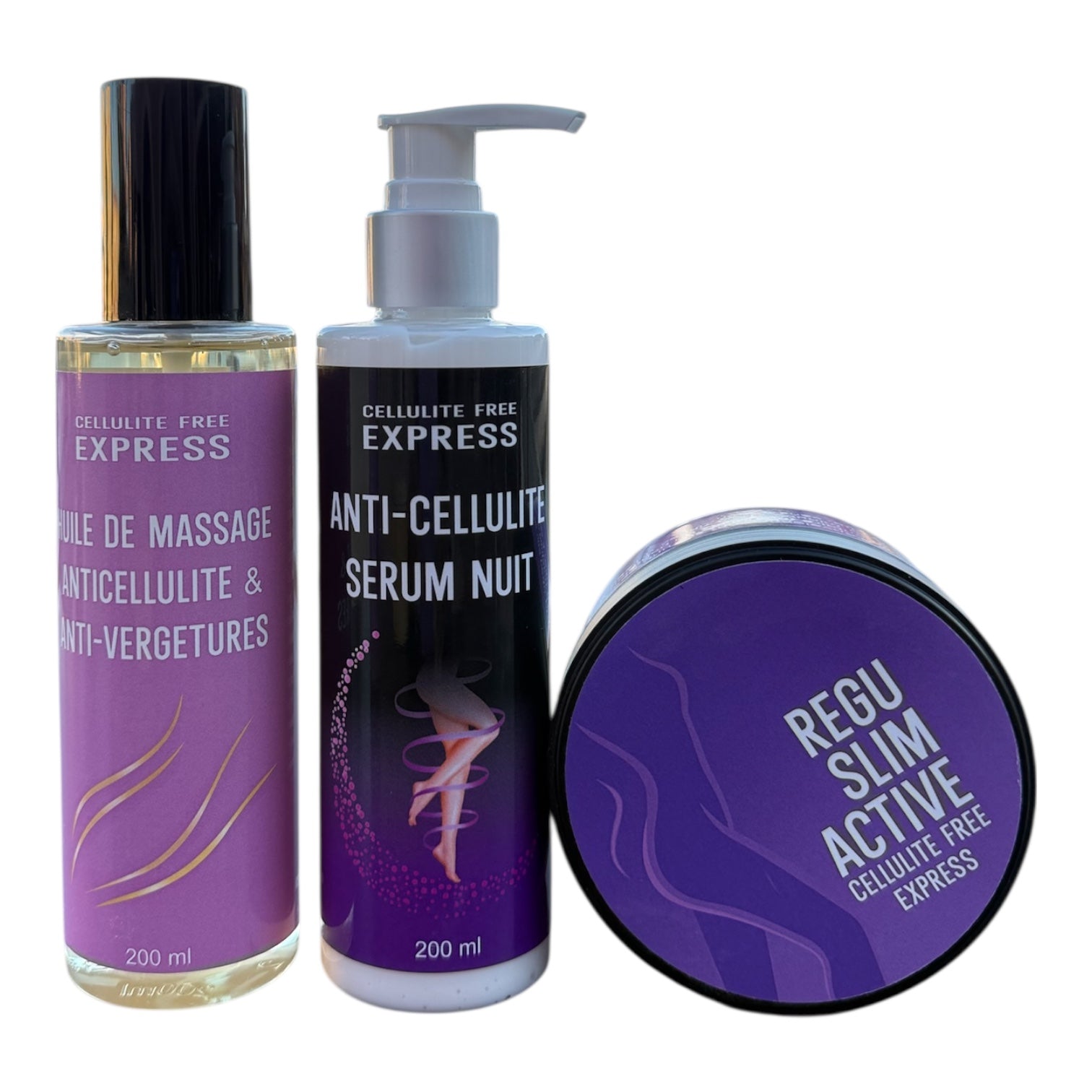 PACK REGU SLIM ACTIVÉ + HUILE ANTI-CELLULITE & VERGETURES + SÉRUM NUIT